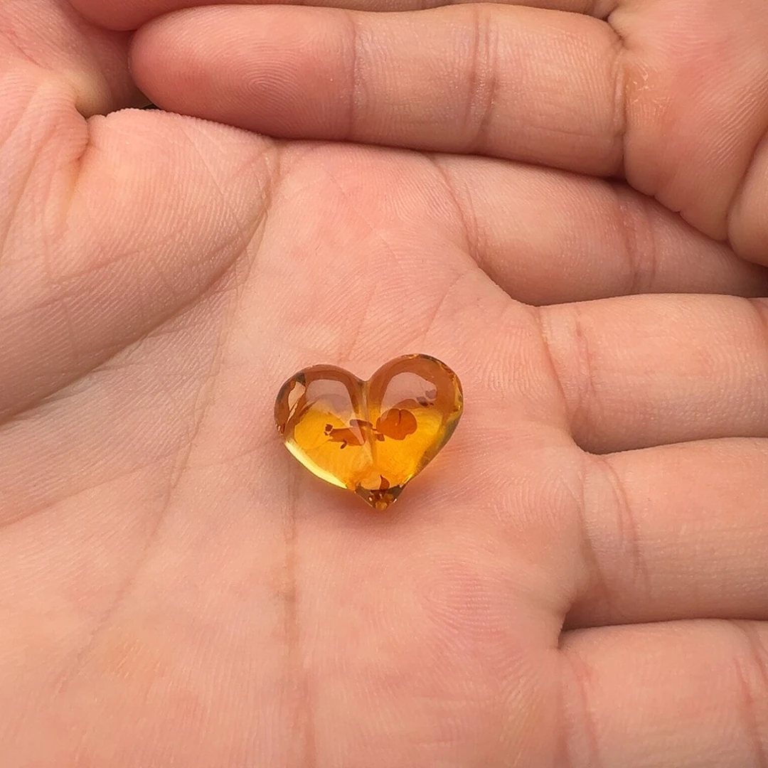 琥珀（花珀）颈饰未镶嵌花珀屁桃提溜吊坠（打孔不退换）