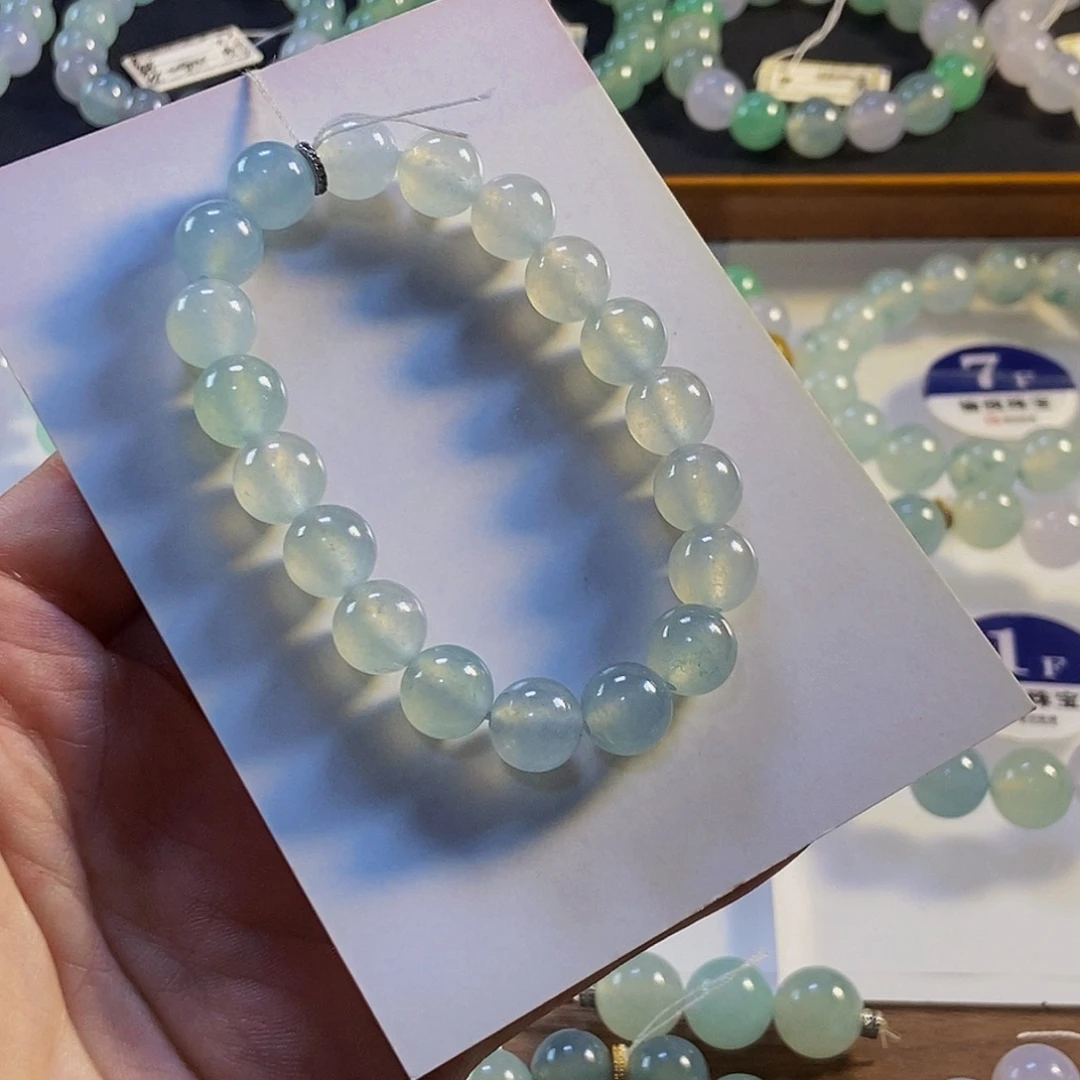 定制翡翠未镶嵌翡翠手串卡9.8