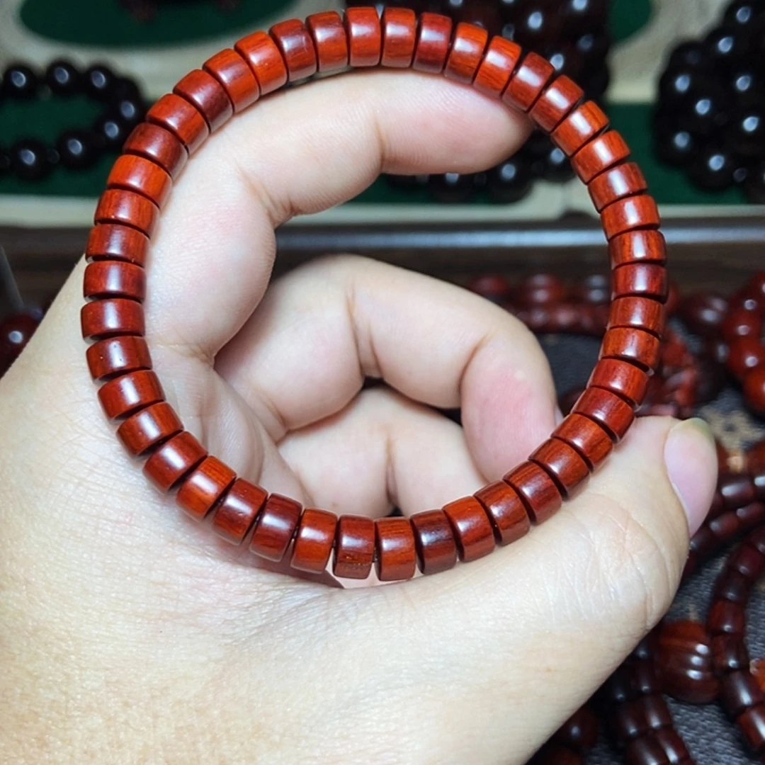 手串/手链小叶紫檀0.7药片珠顶泥单圈