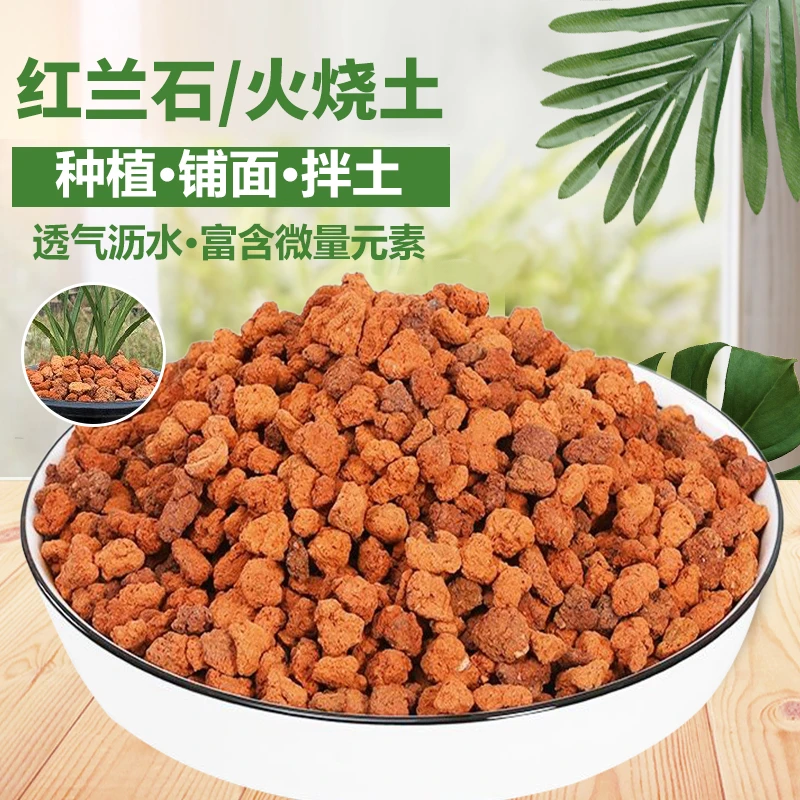 红兰石火烧土颗粒红土兰花植料专用基石保湿垫底花卉营养土铺面土