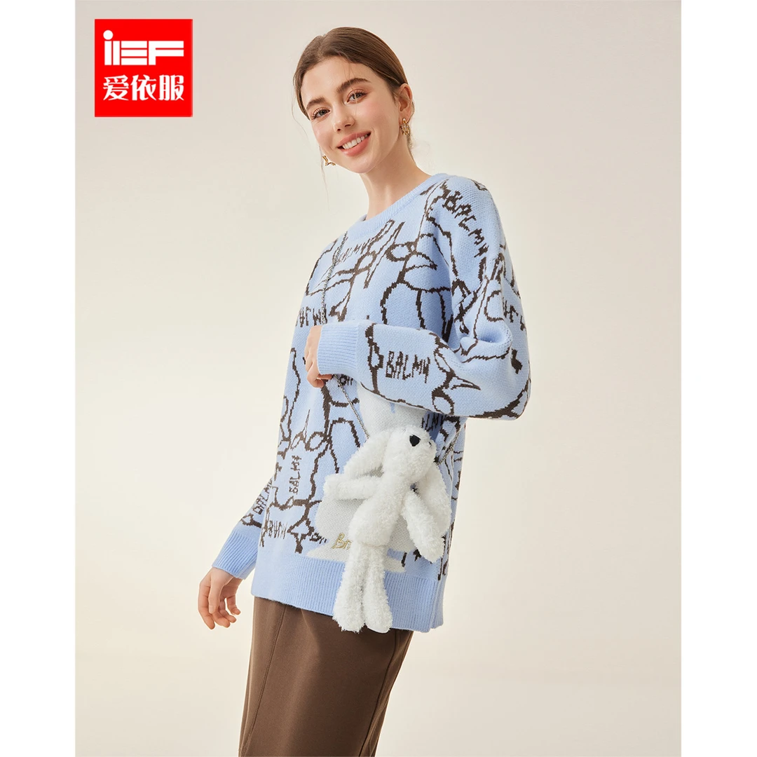 IEF/爱依服2025冬季新款美式时尚潮酷小众设计通勤百搭毛织中上衣