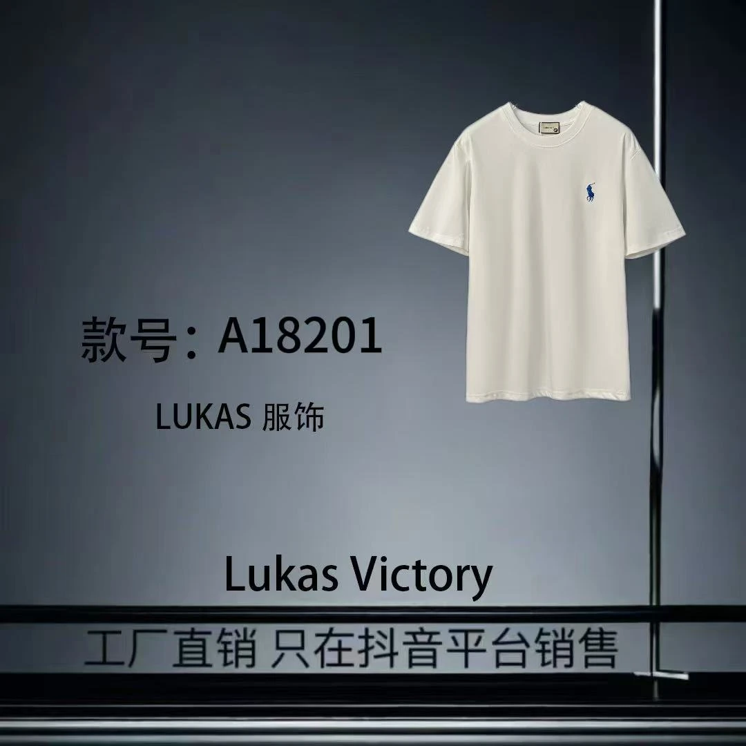 LI-A18201-春季新款时尚小刺绣经典百搭短袖圆领