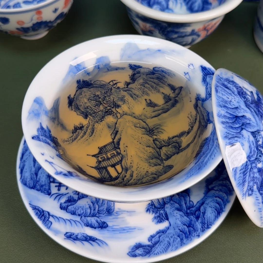 景德镇纯水绘茶具圆圆209