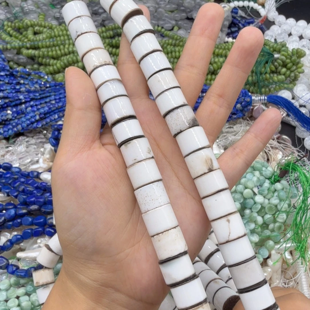 水晶珠宝半成品未镶嵌卡14黑白剁珠一条