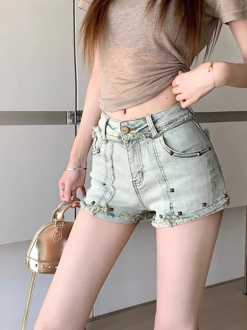 复古青春时尚牛仔高品水洗显腿长弹力舒服超美牛仔短裤