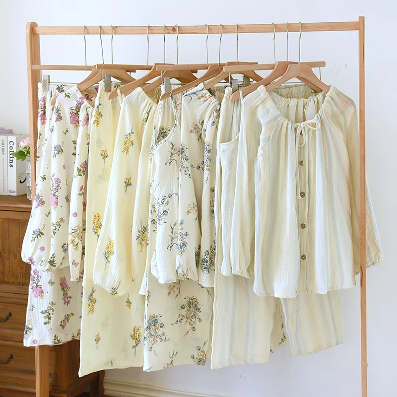 【A类100%全棉三件套】吊带睡衣宽松睡衣女春夏季薄款家居服套装