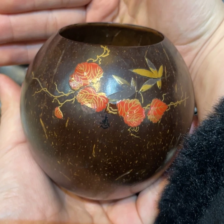 莳绘椰壳茶道具摆件