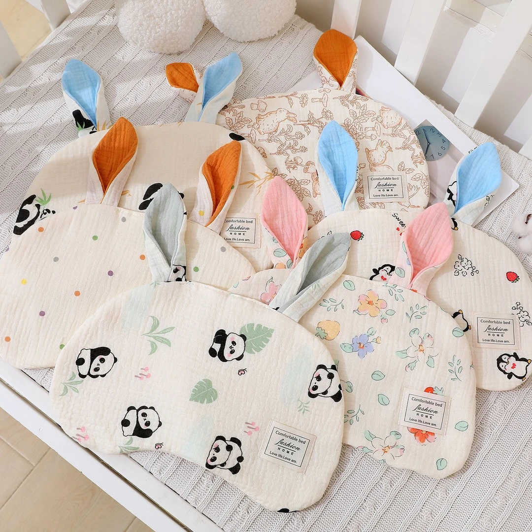 新生儿纯棉皱布云片枕放吐奶护脊柱