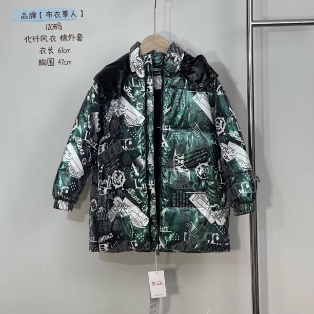 布衣草人折扣化纤风衣棉外套青少年装儿童时尚