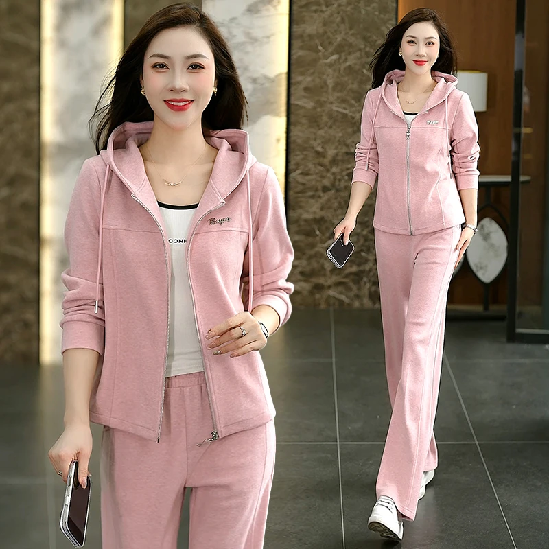 秋套装2025新款洋气潮牌卫衣外套名牌跑步运动服40减龄穿搭一整套