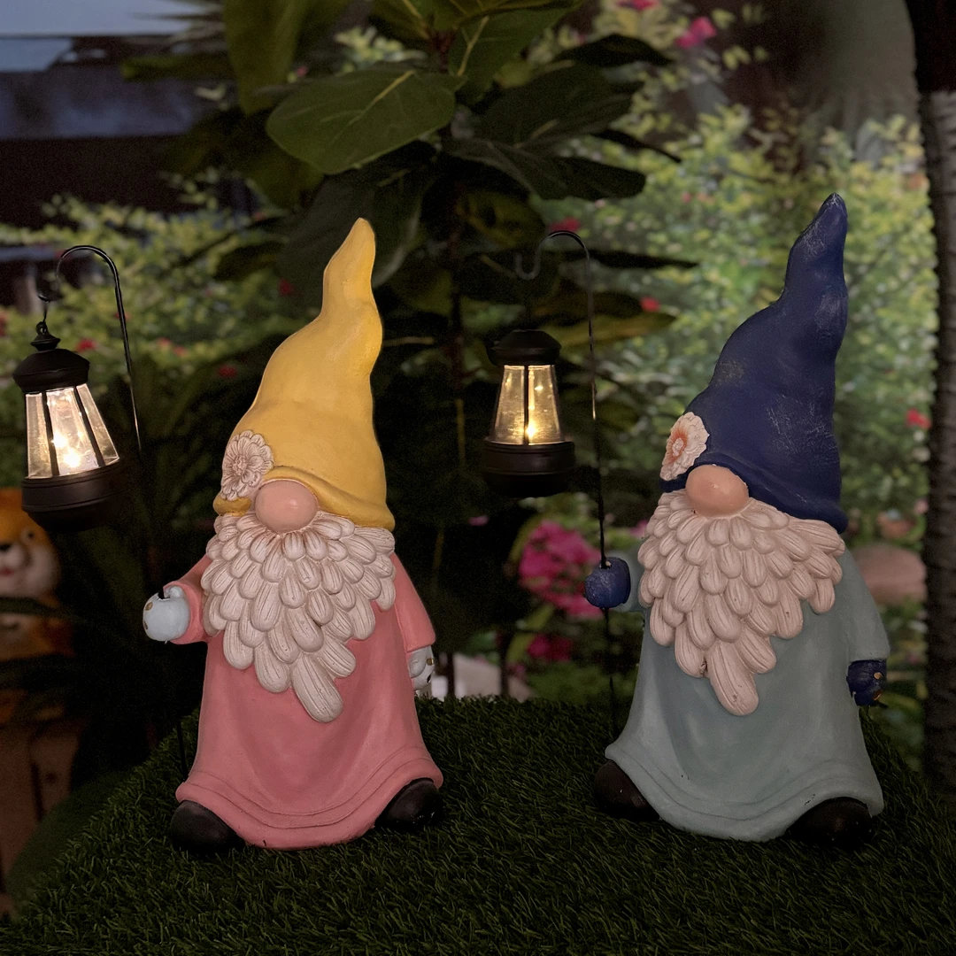 仿真甘道夫摆件户外花园地精园艺太阳能灯庭院造景布置阳台装饰品