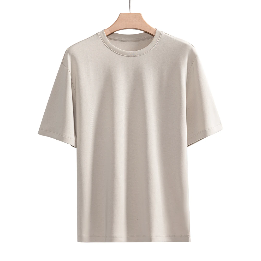 【莱赛尔棉】夏季宽松短袖男士T恤上衣纯色简约男装DYP011338TA