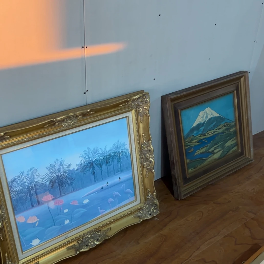 绘画鸿***7屏风框画茶空间设计