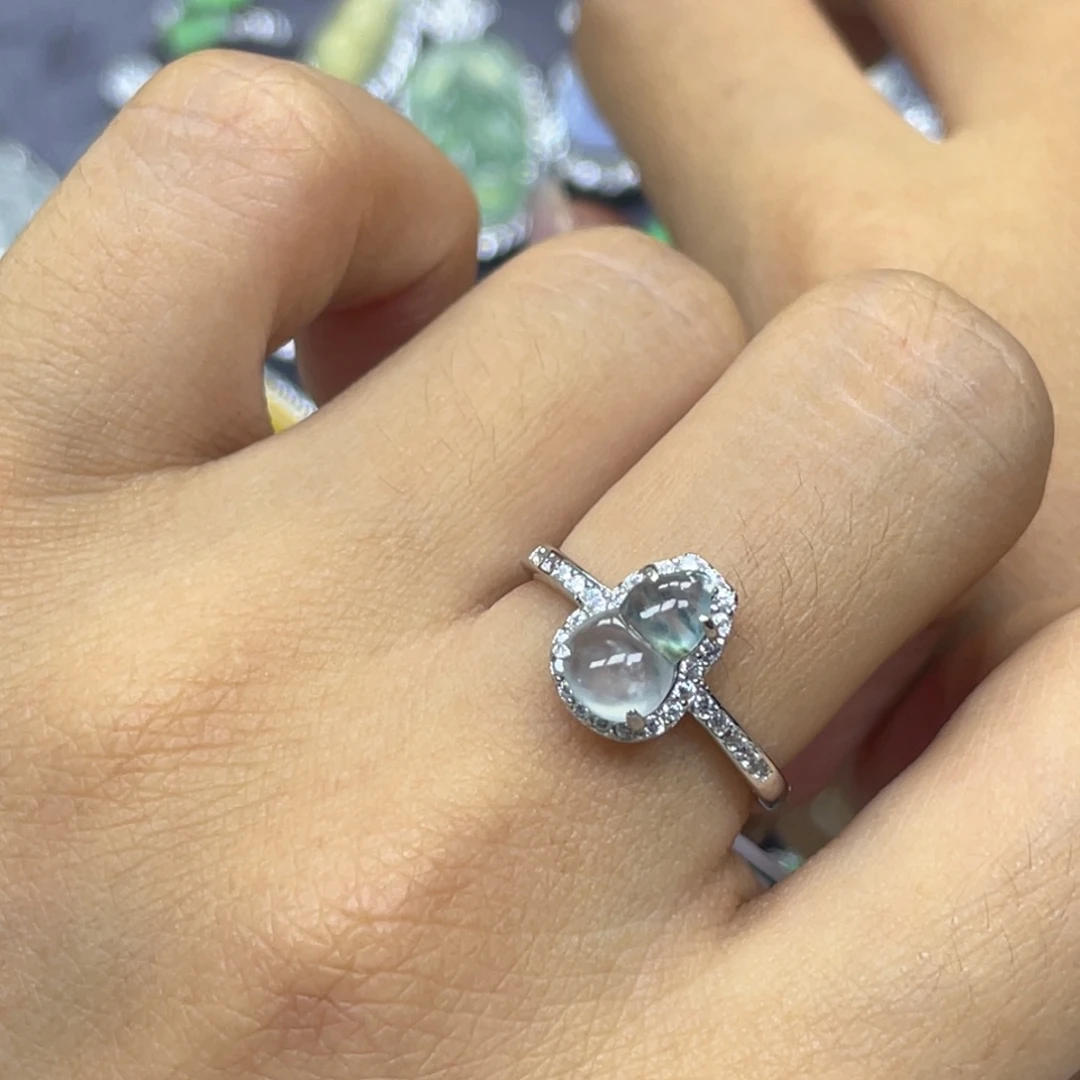 银S925镶嵌戒指翡翠戒指