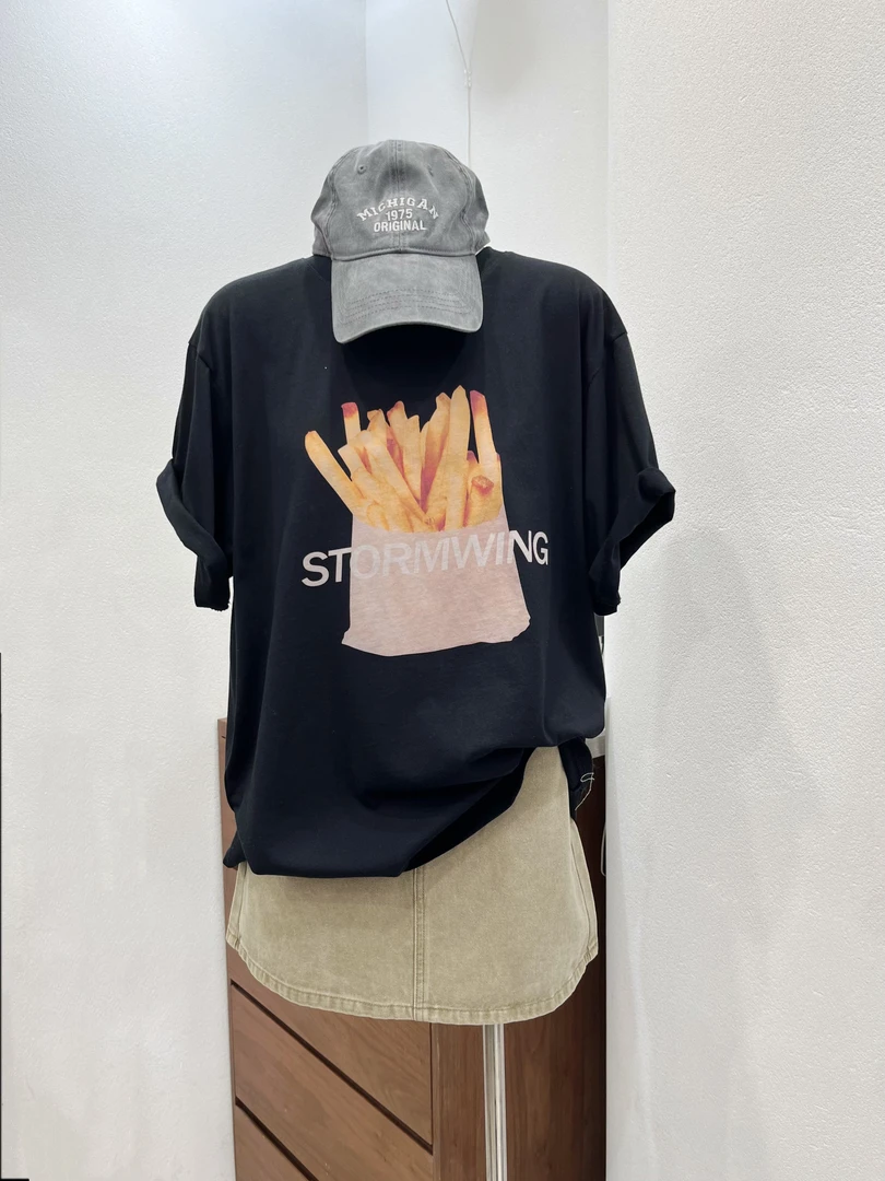 温柔瑶-Eleven#美式宽松潮流百搭印花短袖#1673