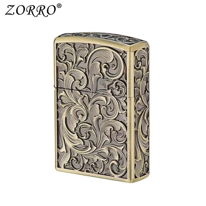 【清】ZORRO/佐罗 深雕大唐草煤油打火机 A0209