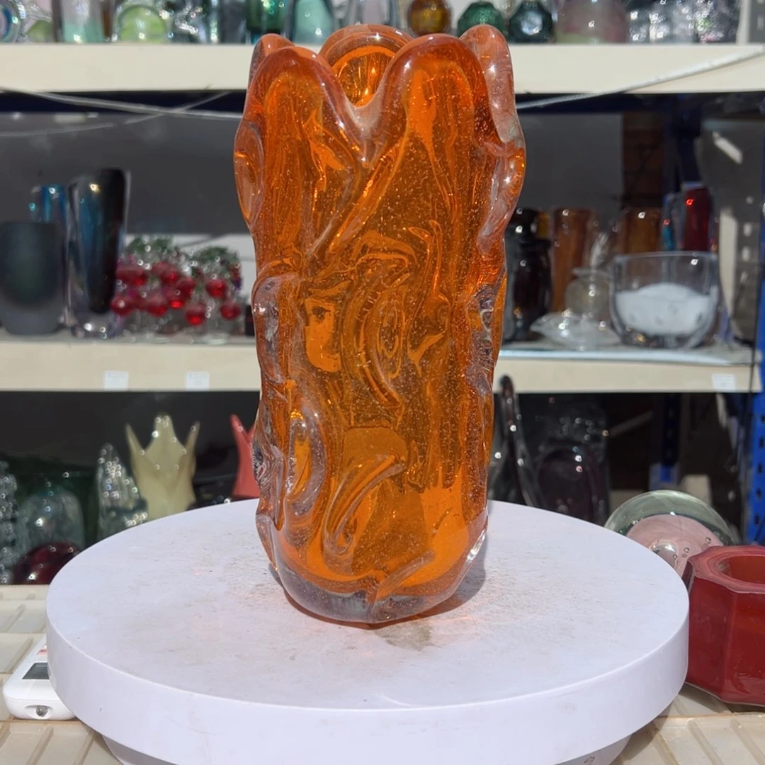 弘扬琉璃花器微瑕高度25