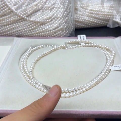 淡水珍珠珍珠项链银S925镶嵌7