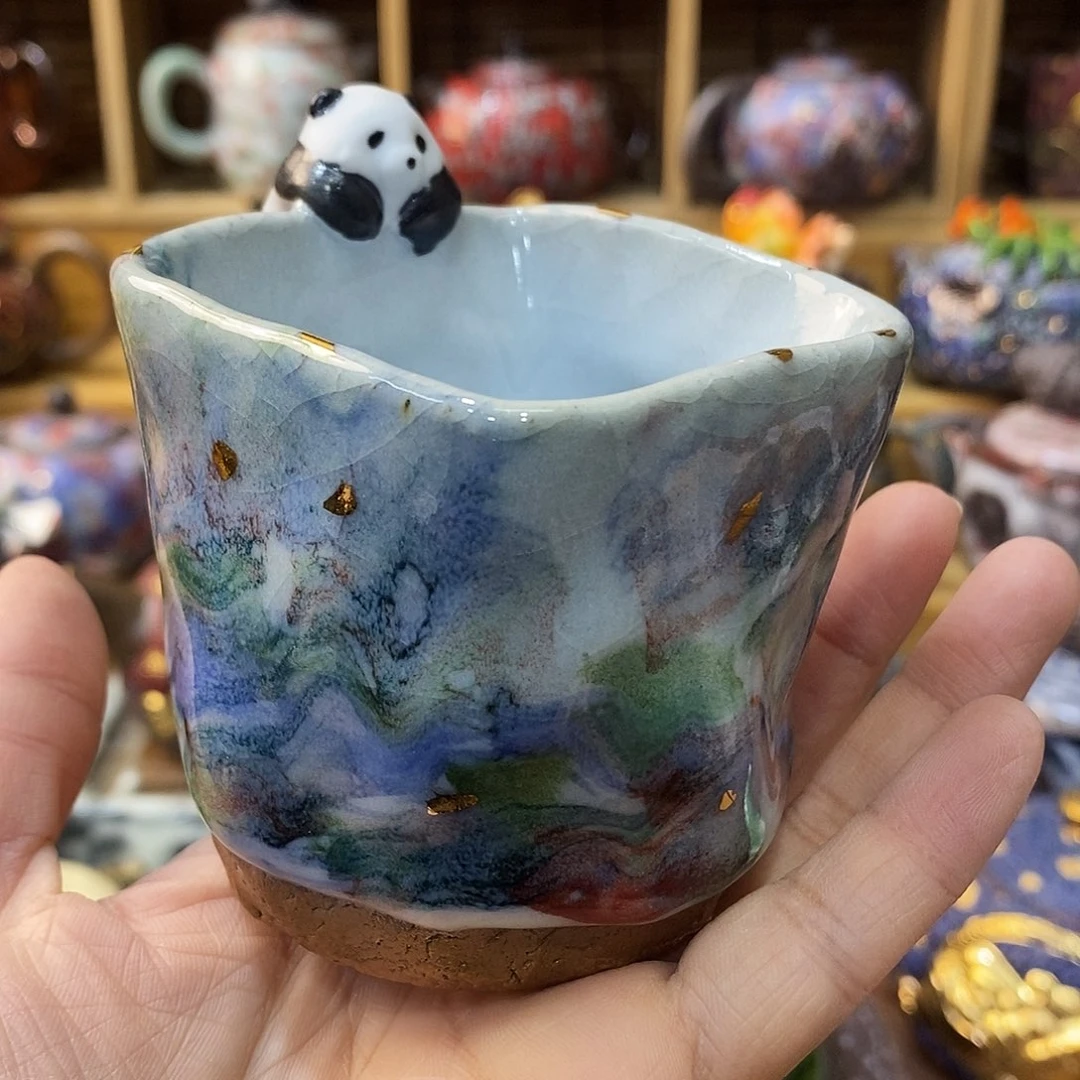 李***财粗陶柴烧志野茶器