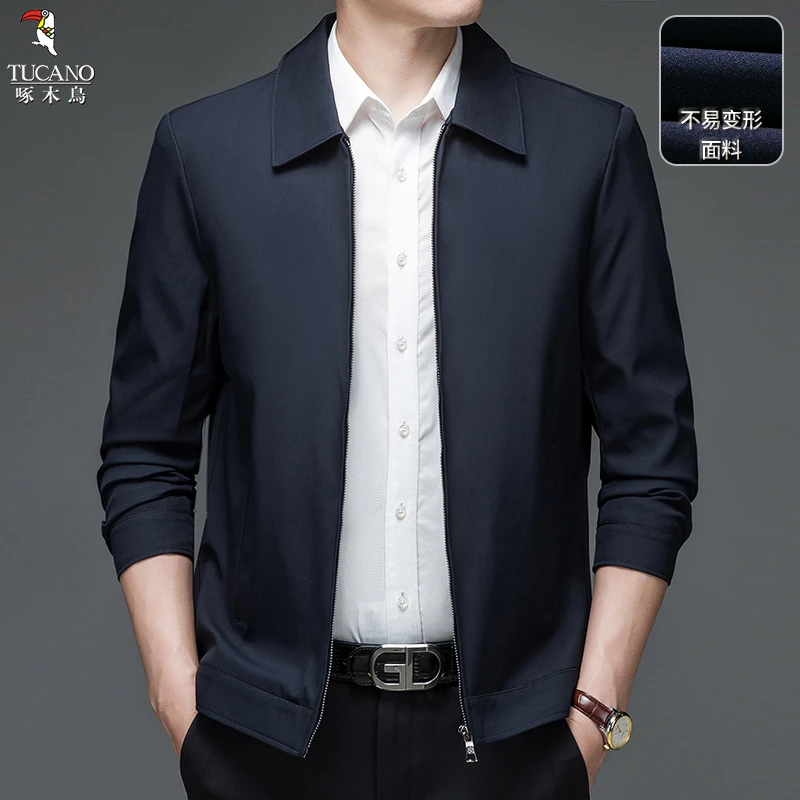 啄木鸟2025秋季新款中老年夹克外套男款高档通勤日常百搭帅气休闲