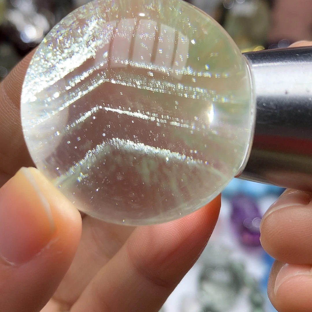 未镶嵌珠宝半成品水晶净体绿幽灵千层山摆件