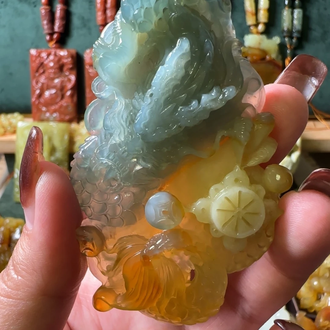 心***控岫玉未镶嵌颈饰龙