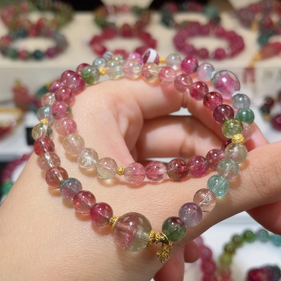 碧玺手链18K金镶嵌碧玺手链