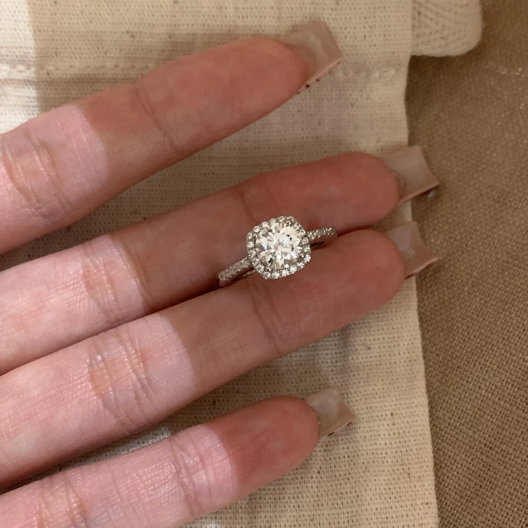 铜合金戒指 D671一克拉公主方包戒指