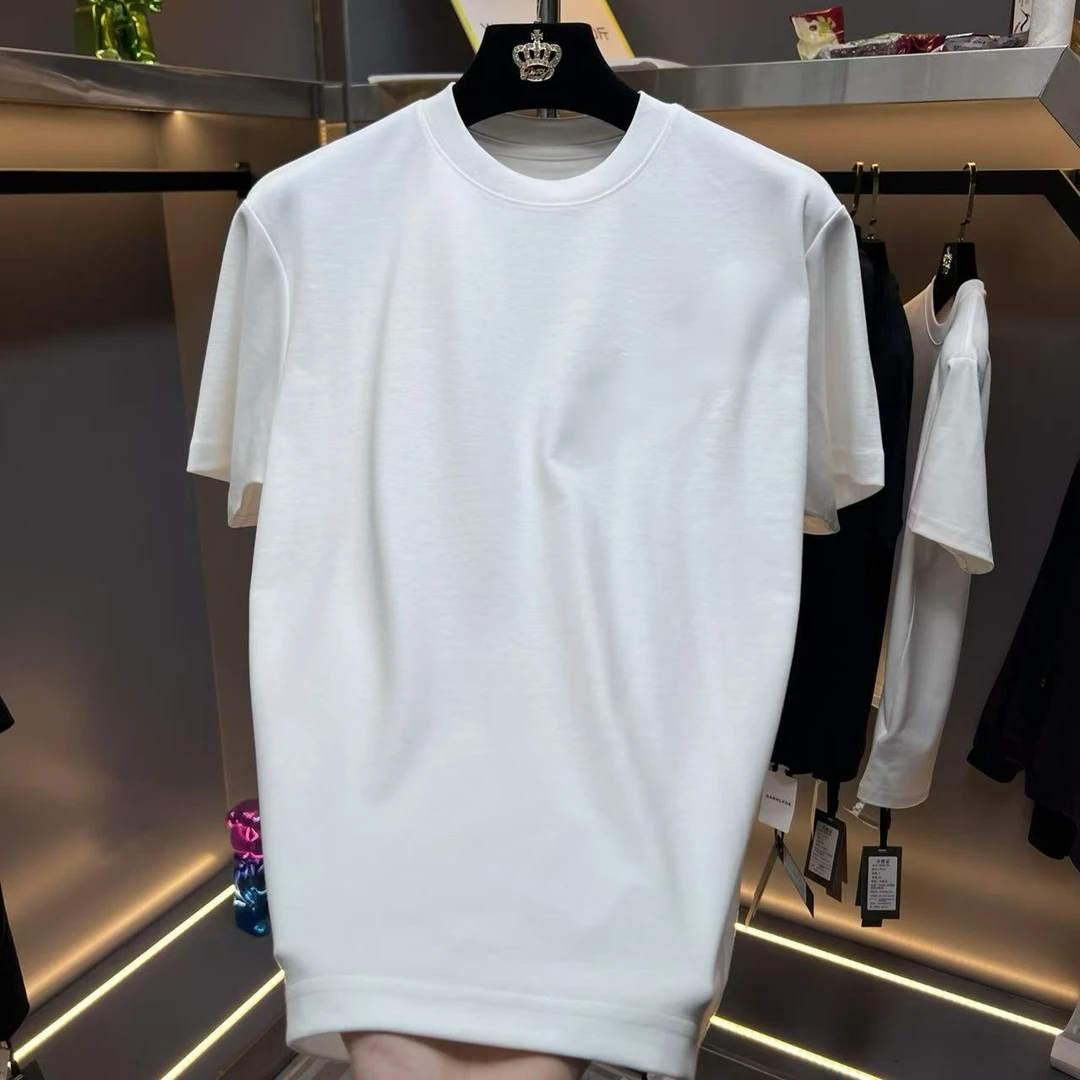 2025年新款罗易家装轻奢休闲半袖男士百搭夏季修身简约 老默