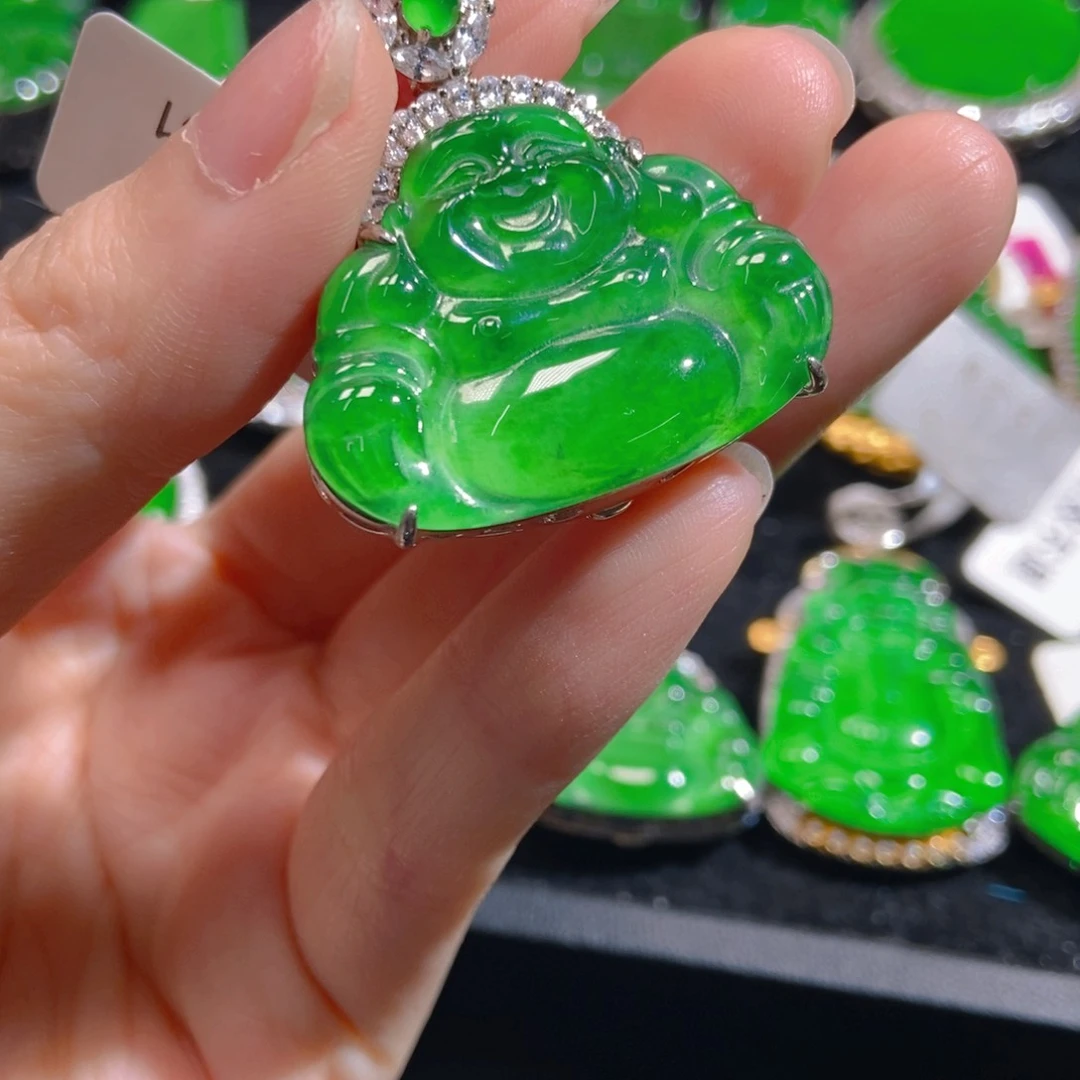 翡翠吊坠(不含链)银S925镶嵌