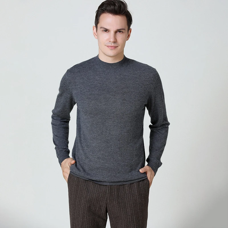 JF353高满意度男士半高领 精纺纯山羊绒 细线薄款 真正舒服好材质