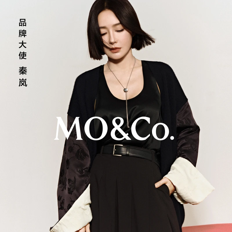 【达播用链接】【moco秦岚同款】毛衣外套2025春缎面绵羊毛MBE1CAR010