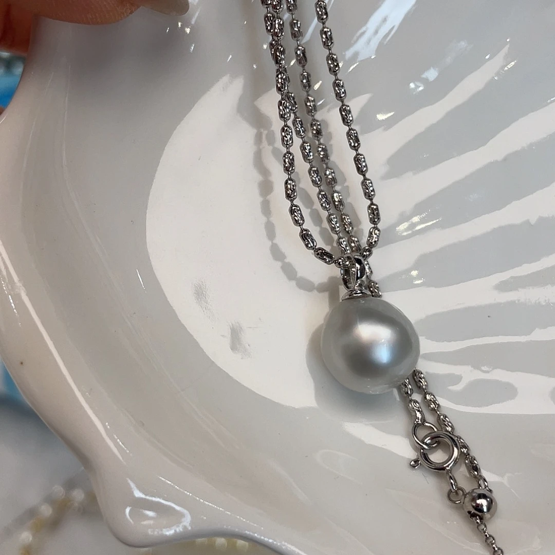 银S925镶嵌海水珍珠颈饰