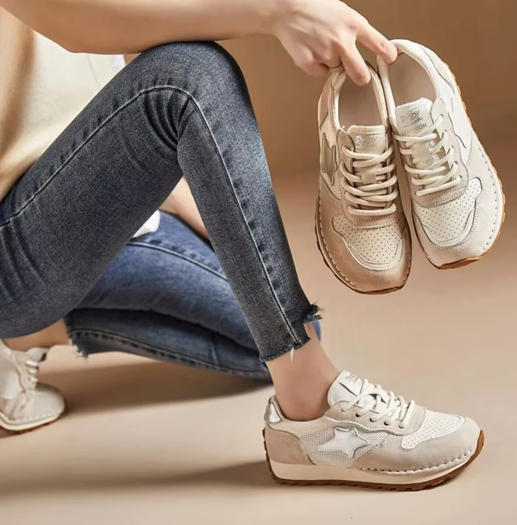 透气真皮网面女鞋12-12