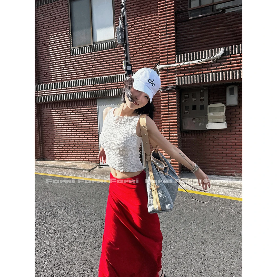 FORNI 乳酪泡泡 100全棉云朵肌理感泡泡褶皱无袖坎肩背心上衣