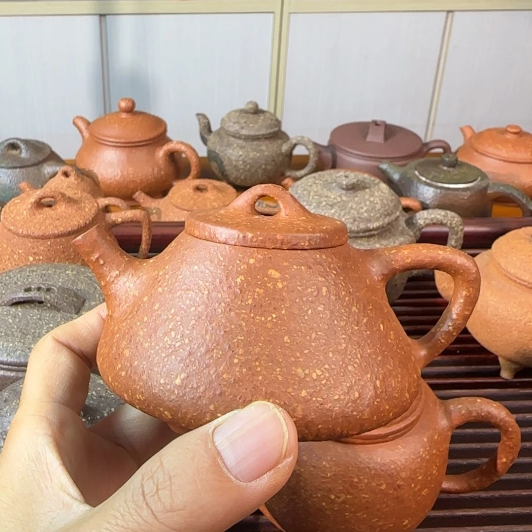 紫砂茶壶八目红降子冶石瓢150cc