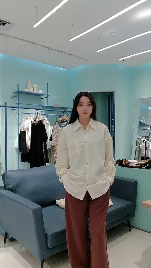 9A21米白防晒长袖衬衣