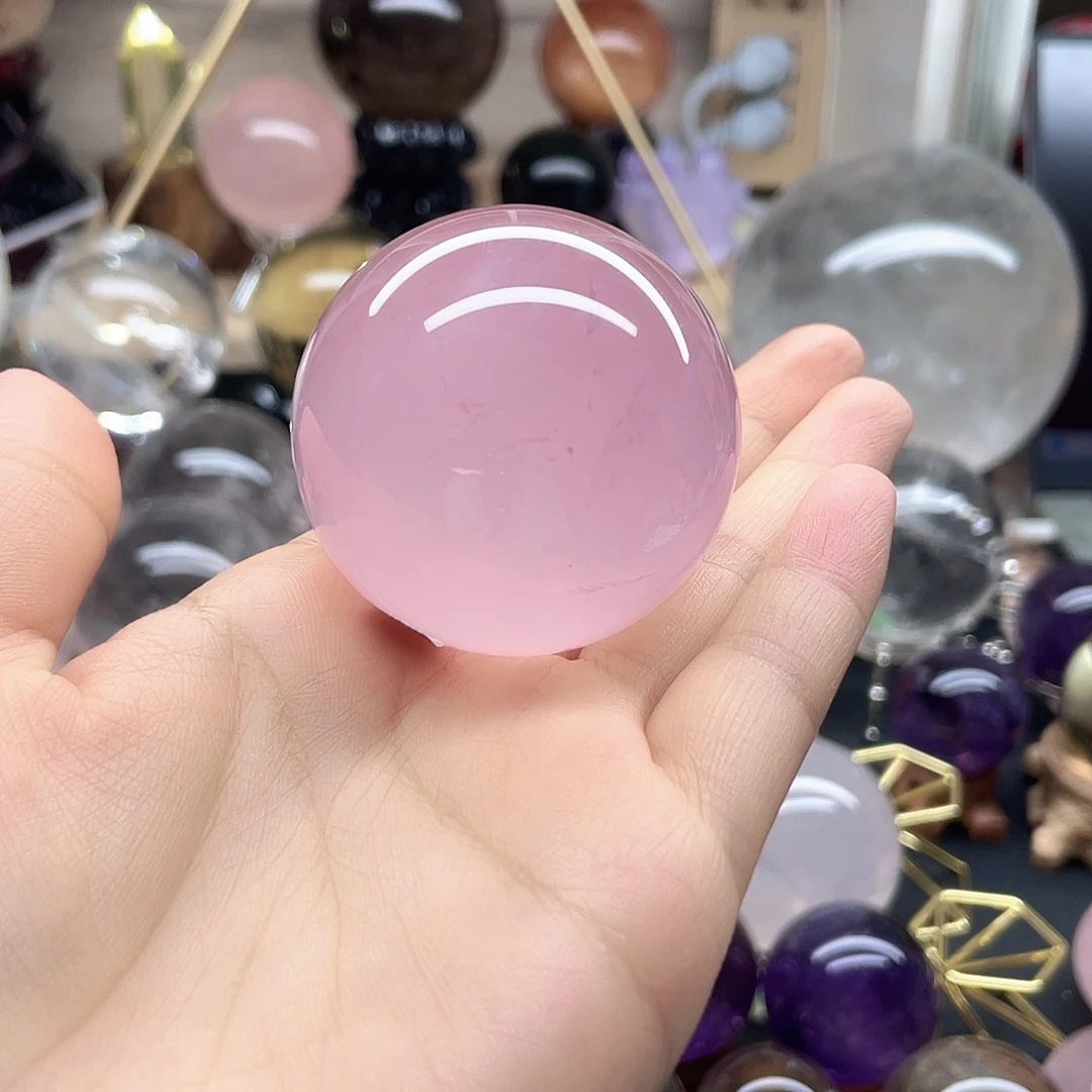 浦***)水晶珠宝半成品未镶嵌粉水晶卡5A351