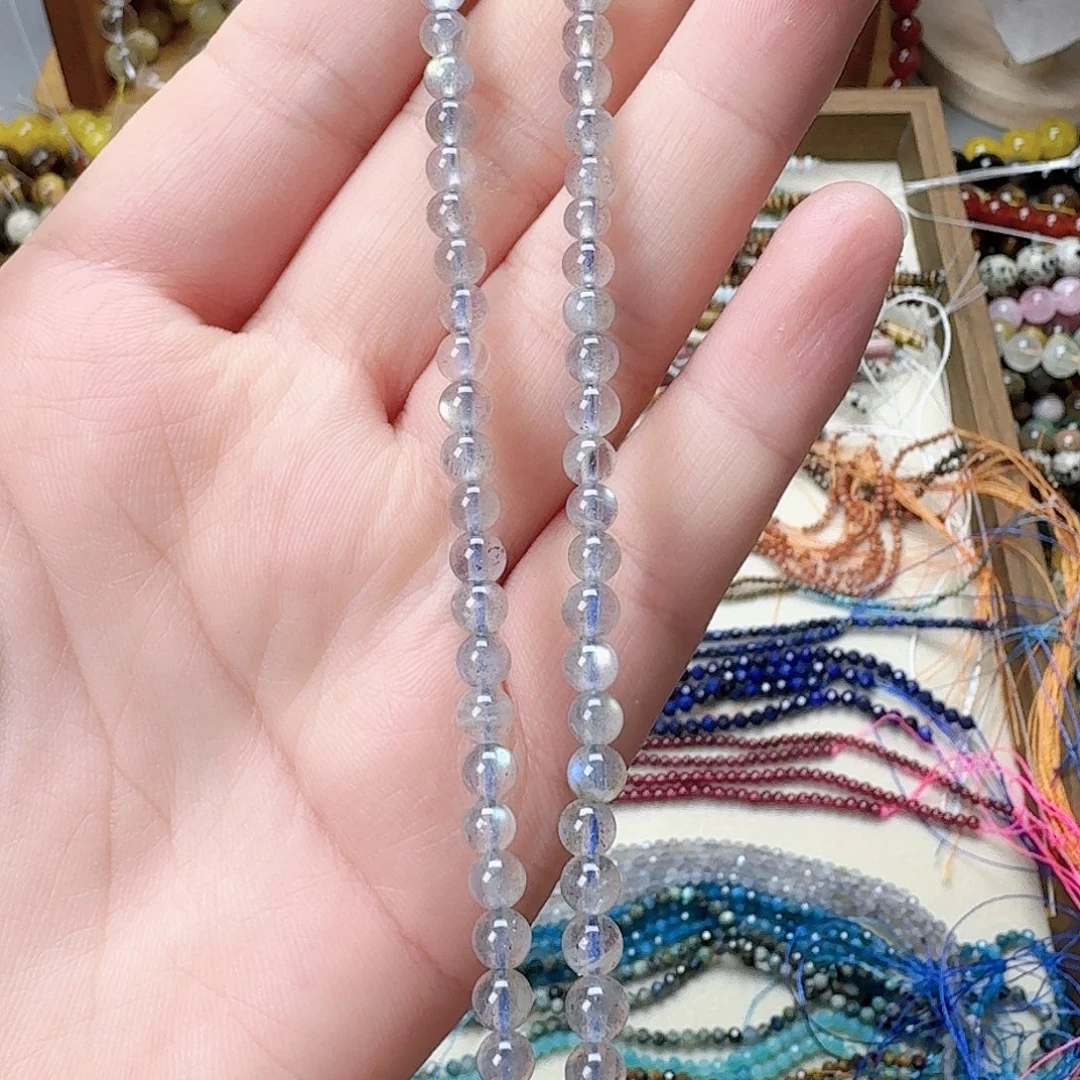 未镶嵌玛瑙/玉髓珠宝半成品卡4灰月光一条