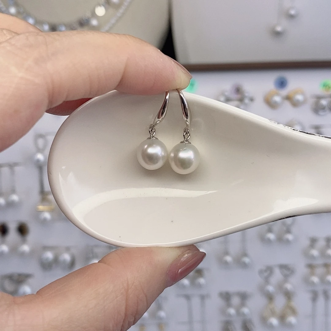 淡水珍珠耳饰银S925镶嵌