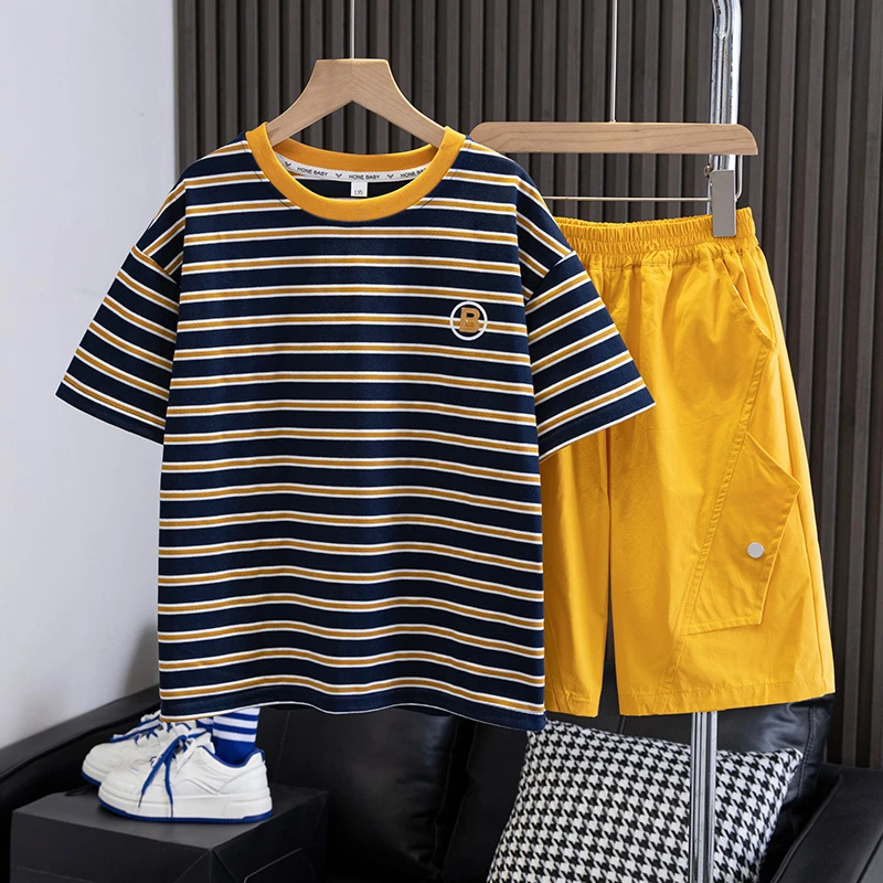 男童夏装套装2025新款儿童装中大童酷帅气运动薄款男孩夏季夏款潮
