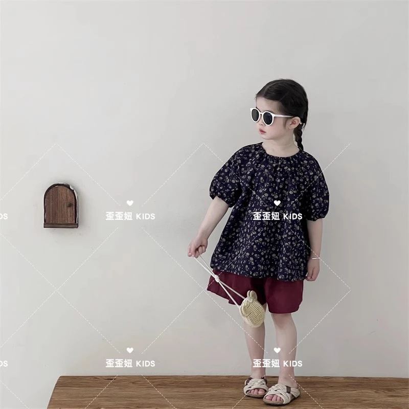 【歪歪妞童装】251027小童宝宝洋气时髦碎花短袖娃娃衫女童上衣夏季