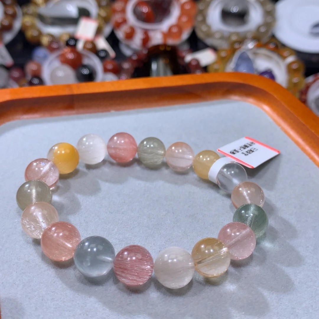 手链未镶嵌水晶彩兔毛10mm