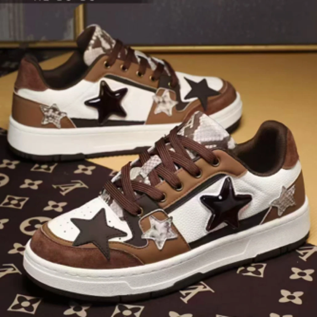 特大码女鞋(40-44)复古情侣韩版印花厚底时尚百搭潮鞋1128