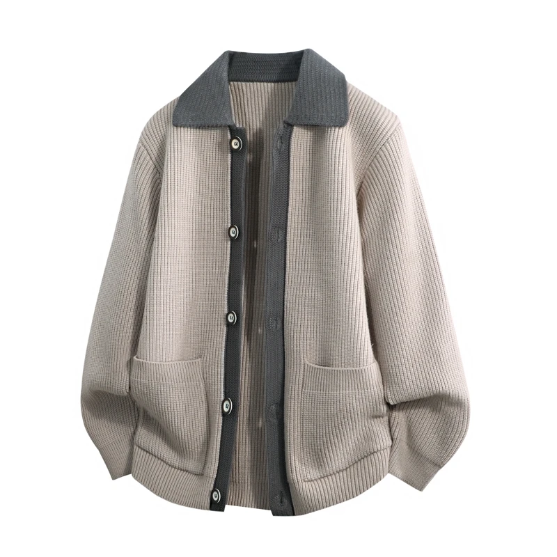 翻领开衫针织衫男女款韩系慵懒秋冬毛衣时尚春秋百搭冬季