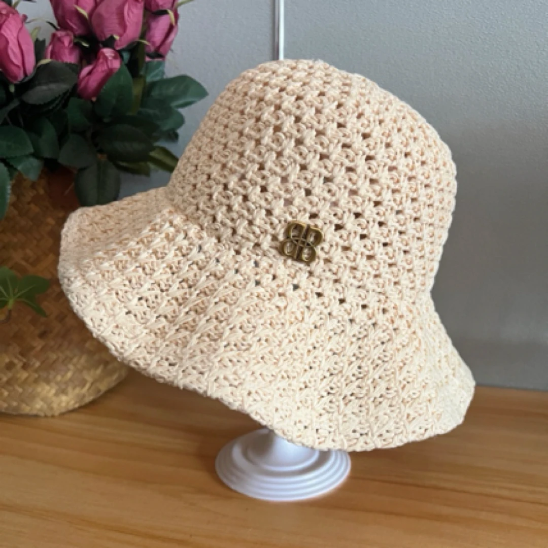 2025镂空渔夫帽女夏季薄款透气遮阳帽子防紫外线时尚太阳帽