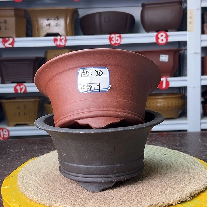 紫砂花盆蛇年大吉