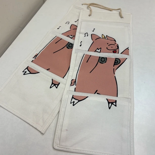 56738 2个布艺收纳挂袋，尺寸：53x20.5cm