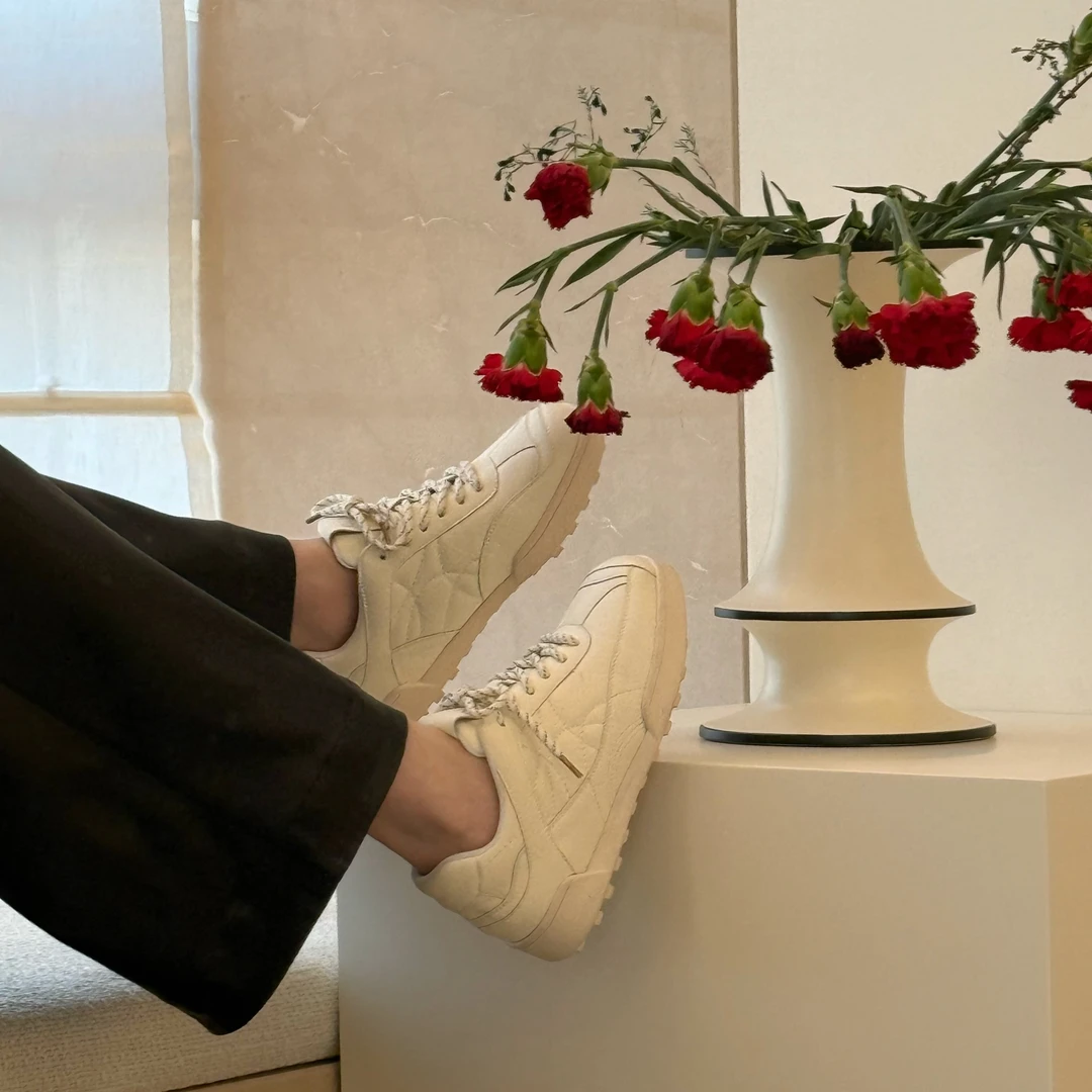 小发喵菱格系带复古德训鞋轻便透气休闲运动鞋777