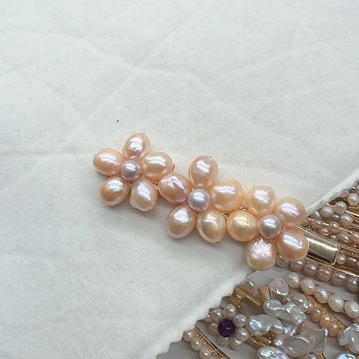 淡水珍珠发饰银S925镶嵌